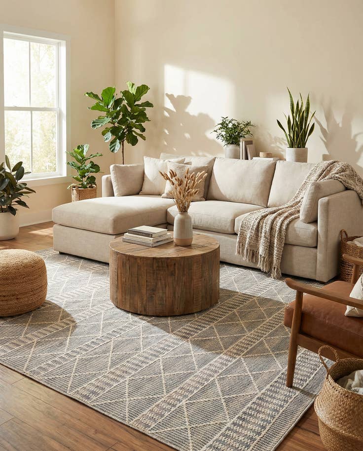 Detail image of 10' x 12' Easy-Clean Trellis Indoor / Outdoor Rug