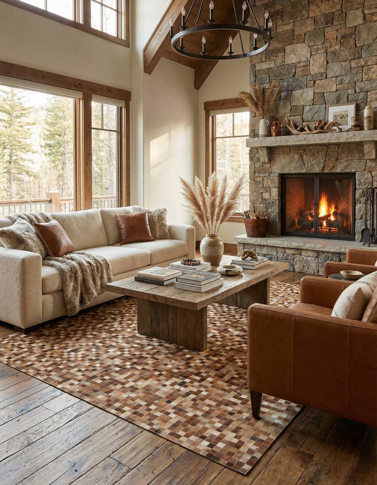 Detail image of  7' 11 x 9' 9 Cowhide - Patchwork Rug