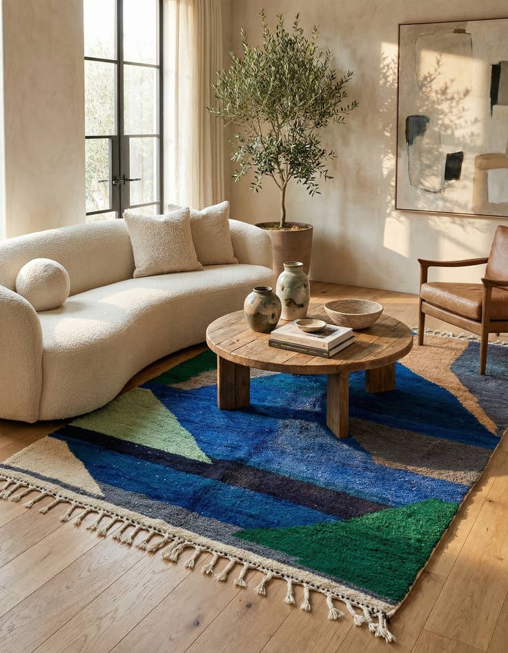 Detail image of 5' 3 x 8'  Hand Knotted Moroccan Wool Rug