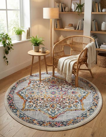 Ivory Budapest Round Rug