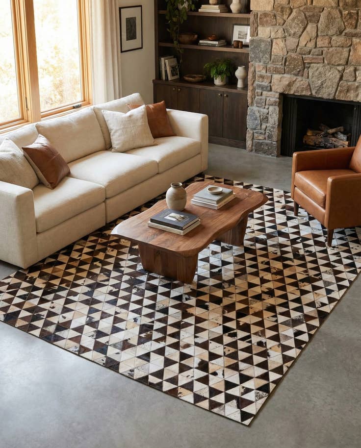 Detail image of 8' 1 x 10' 1 Cowhide Stocks Rug
