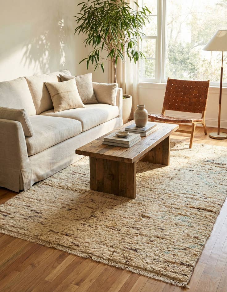 Detail image of  5' 5 x 8' 3  Hand Knotted Moroccan Wool Rug