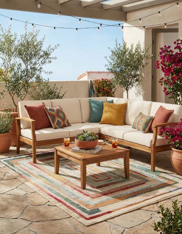 6' x 9' Easy-Clean Casablanca Indoor / Outdoor Rug