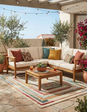 6' x 9' Easy-Clean Casablanca Indoor / Outdoor Rug