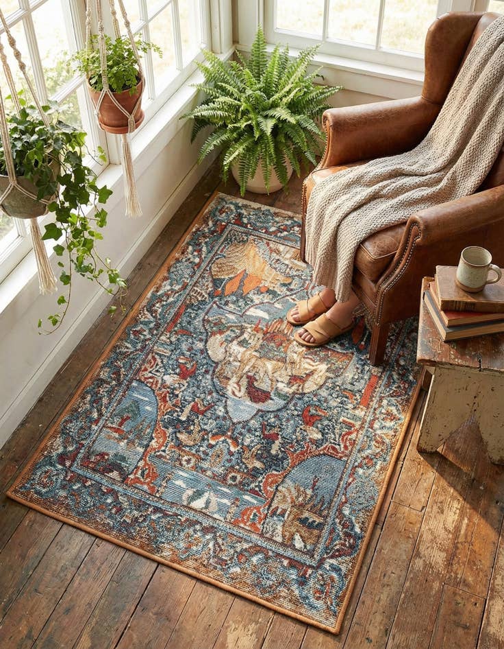 Detail image of  2' x 3'  Washable Traditional Indoor / Outdoor Rug