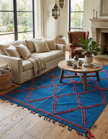 6' 2 x 9' 8 Hand Knotted Moroccan Wool Rug