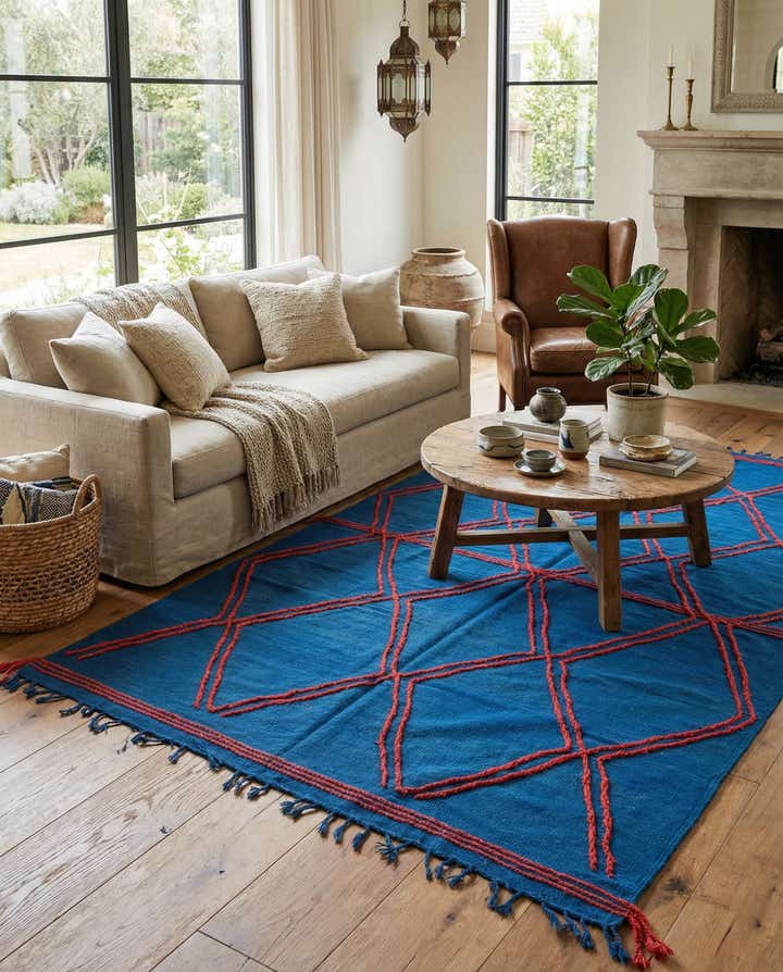 6' 2 x 9' 8 Hand Knotted Moroccan Wool Rug