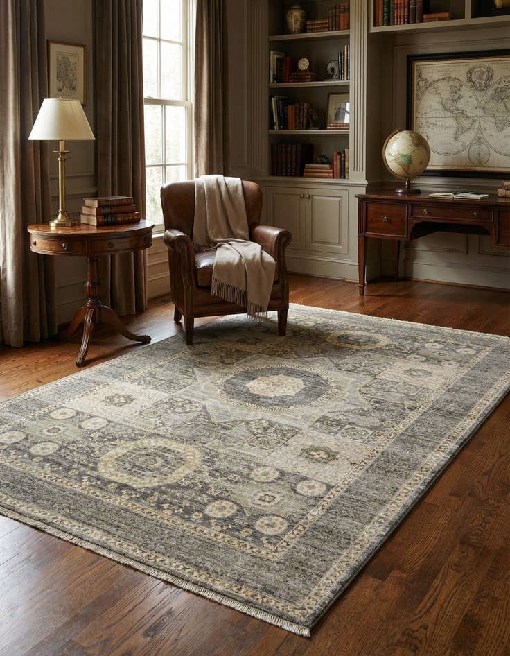 Detail image of 4' 1 x 5' 9  Hand Knotted Mamluk Rug