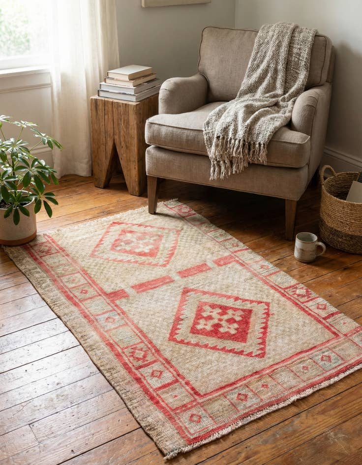 Detail image of 2' 9 x 4' 5  Hand Knotted Ultra Vintage Persian Wool Rug