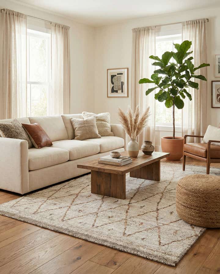 5' x 7' 6 Hand Knotted Moroccan Wool Rug