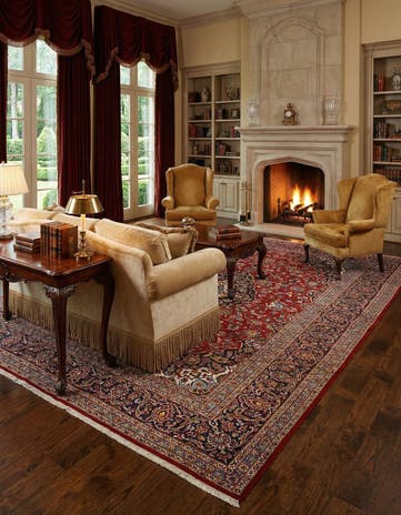 8' x 11' 4 Kashan Wool Rug