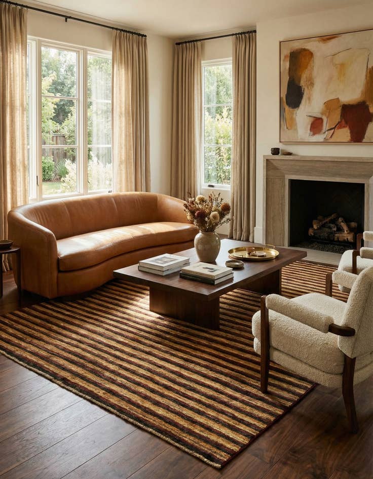 Detail image of 4' 10 x 6' 8  Hand Knotted Modern Ziegler Rug