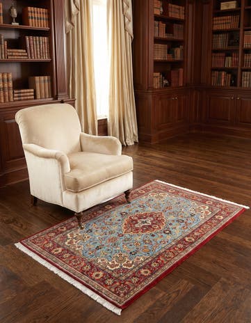 3' 5 x 5' Hand Knotted Qom Persian Rug