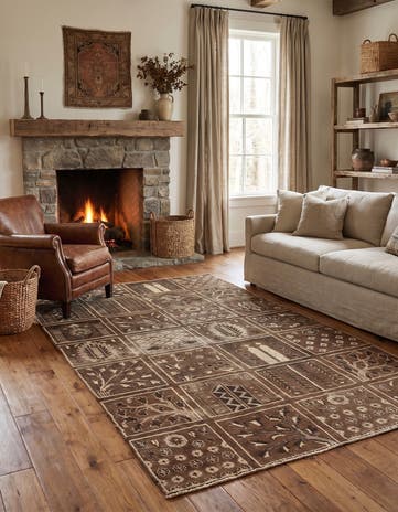 4' x 6' 10 Hand Knotted Ultra Vintage Persian Wool Rug