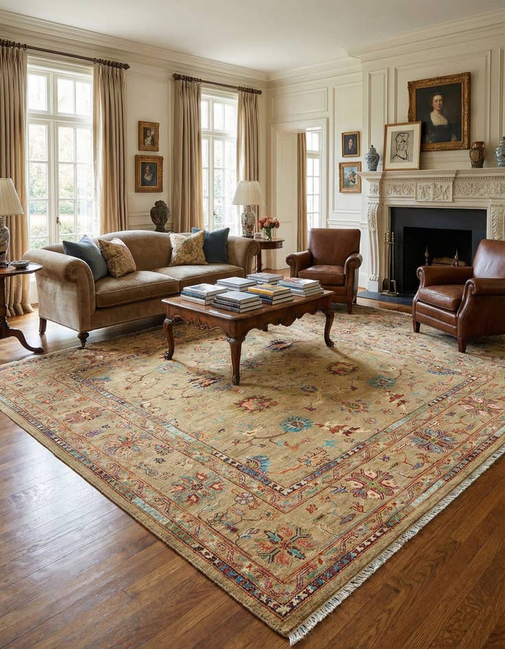 Detail image of  6' 9 x 9' 9 Rubin Ziegler Wool Rug