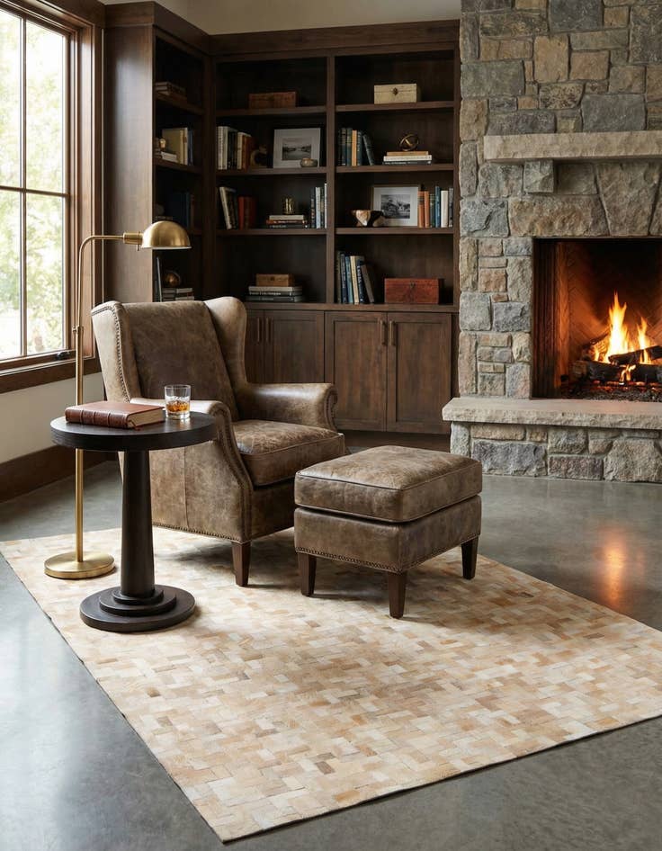 Detail image of 5' 4 x 7' 8 Cowhide Rug