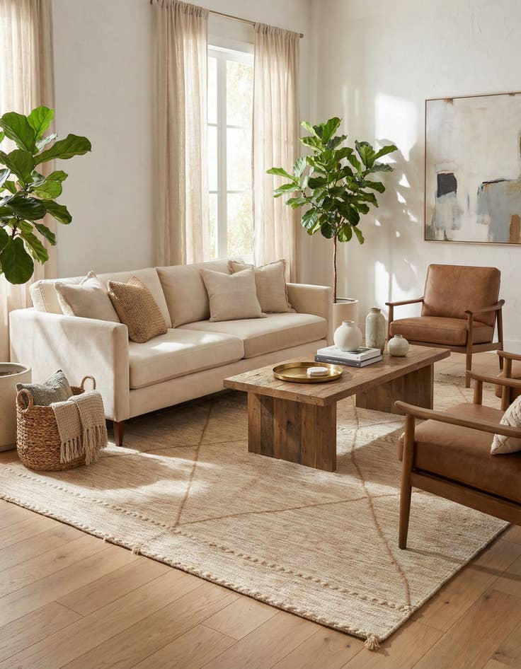 Detail image of 5' 3 x 8' 6  Hand Knotted Moroccan Wool Rug