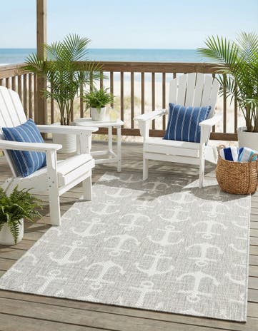 3' x 5' 3 Easy-Clean Coastal Indoor / Outdoor Rug