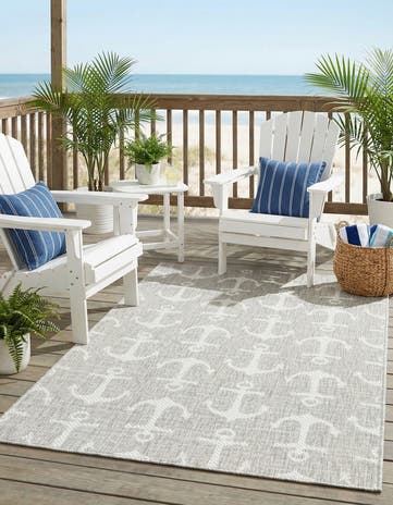 3' x 5' 3 Easy-Clean Coastal Indoor / Outdoor Rug