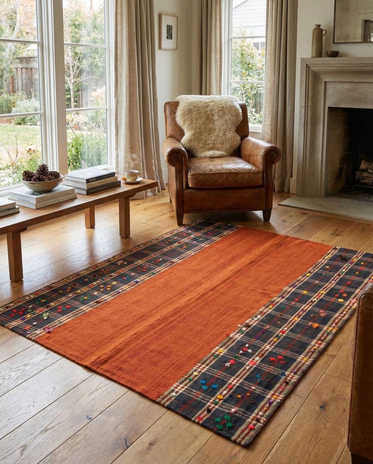 Detail image of 4' 1 x 5' 5 Jajim Square Rug