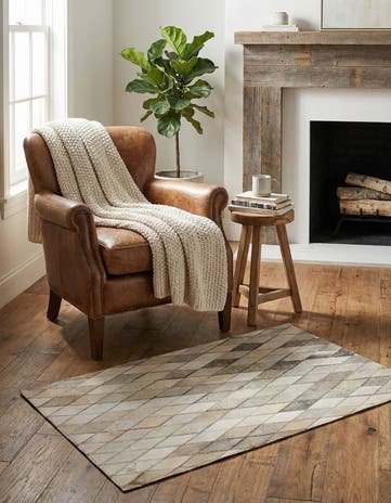 2' x 3' Cowhide Leather Rug