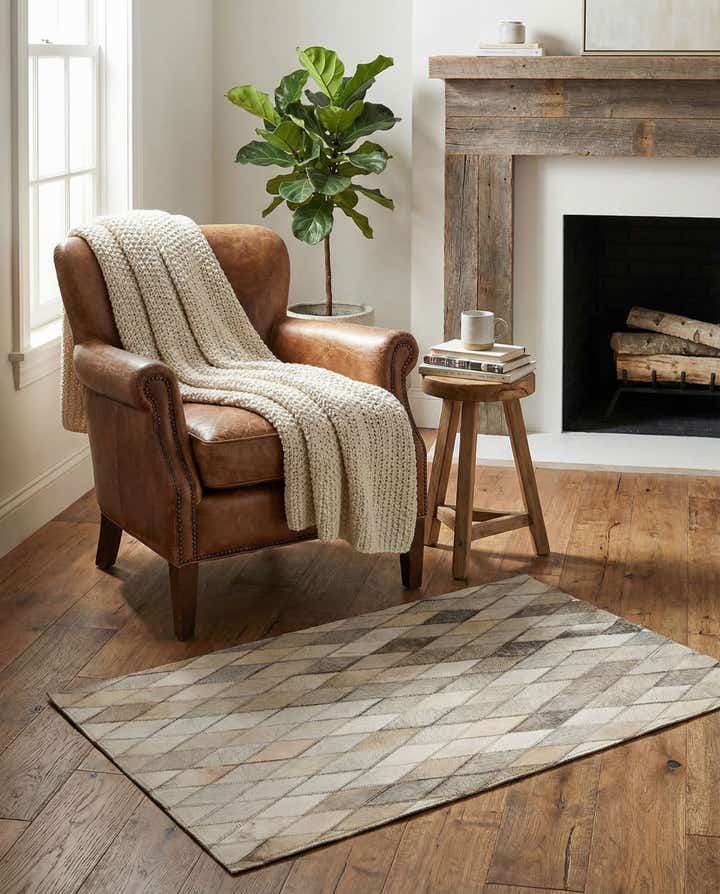 2' x 3' Cowhide Leather Rug