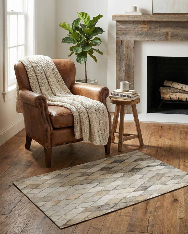 Detail image of 2' x 3' Cowhide Leather Rug