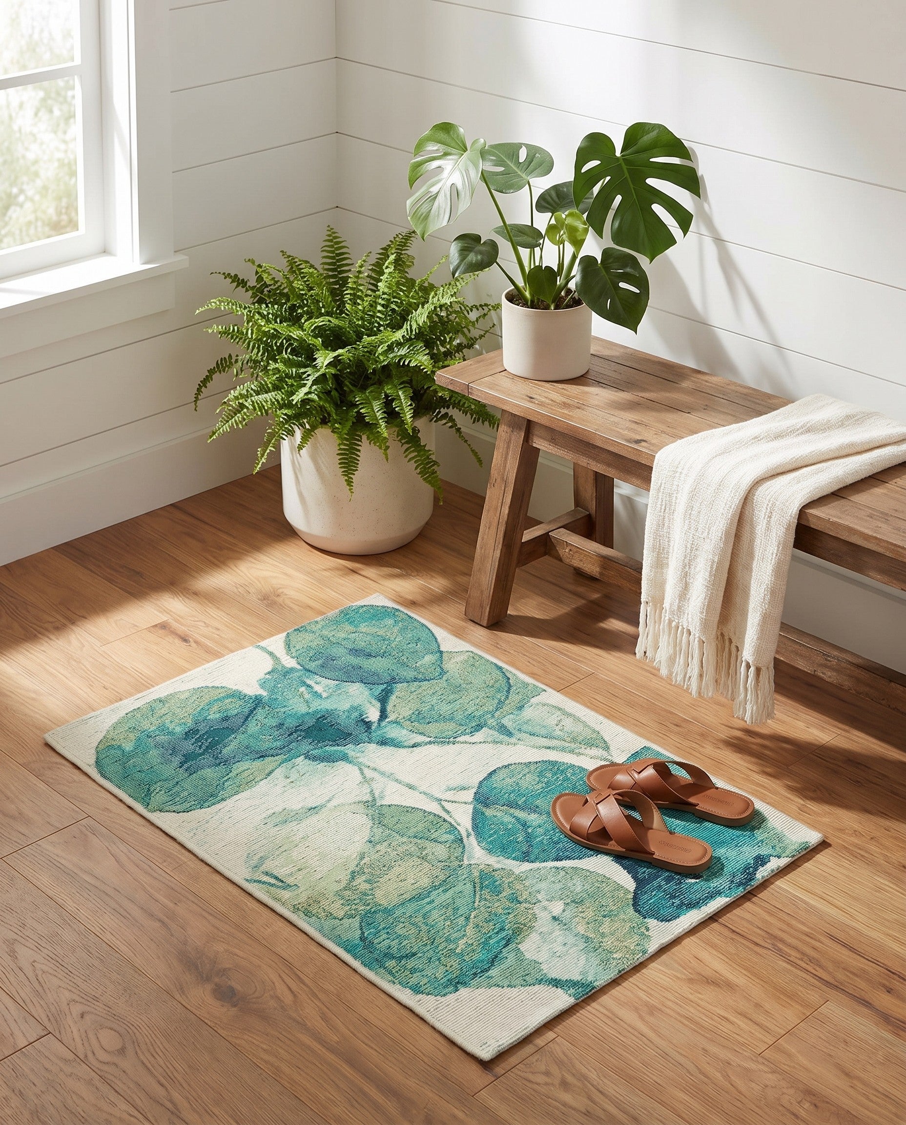 2' x 3' Easy-Clean Botanical Indoor / Outdoor Rug