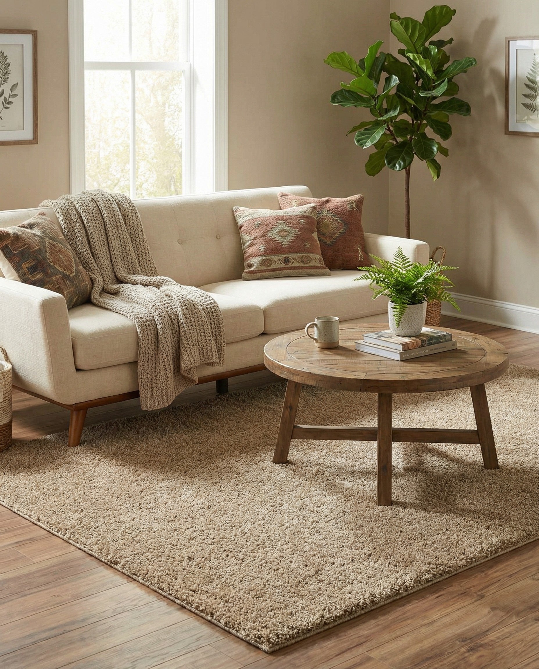  4' x 6' Soft Solid Shag Rug