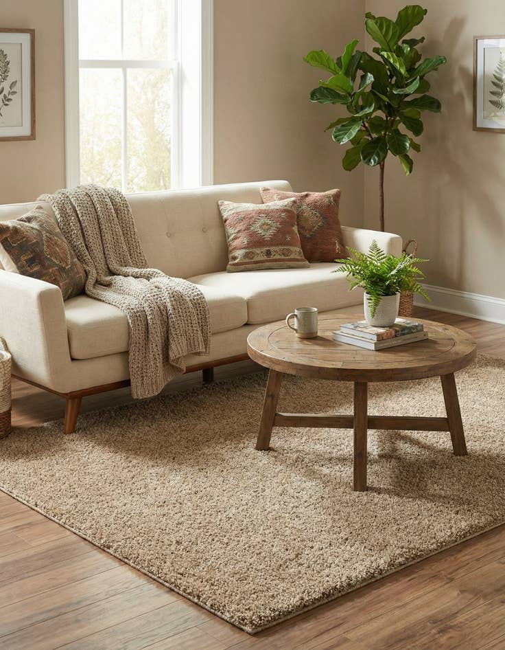 Detail image of  4' x 6' Soft Solid Shag Rug