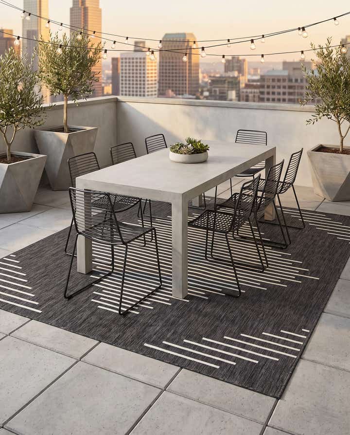 10' x 10' Easy-Clean Modern Indoor / Outdoor Square Rug