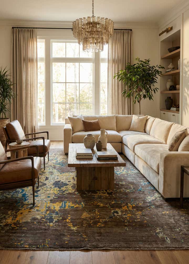 12' 5 x 15' 7 Hand Knotted Darya Wool Rug