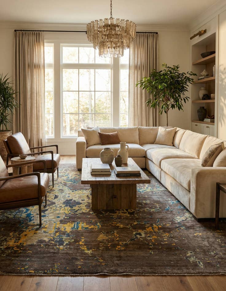 Detail image of 12' 5 x 15' 7  Hand Knotted Darya Wool Rug