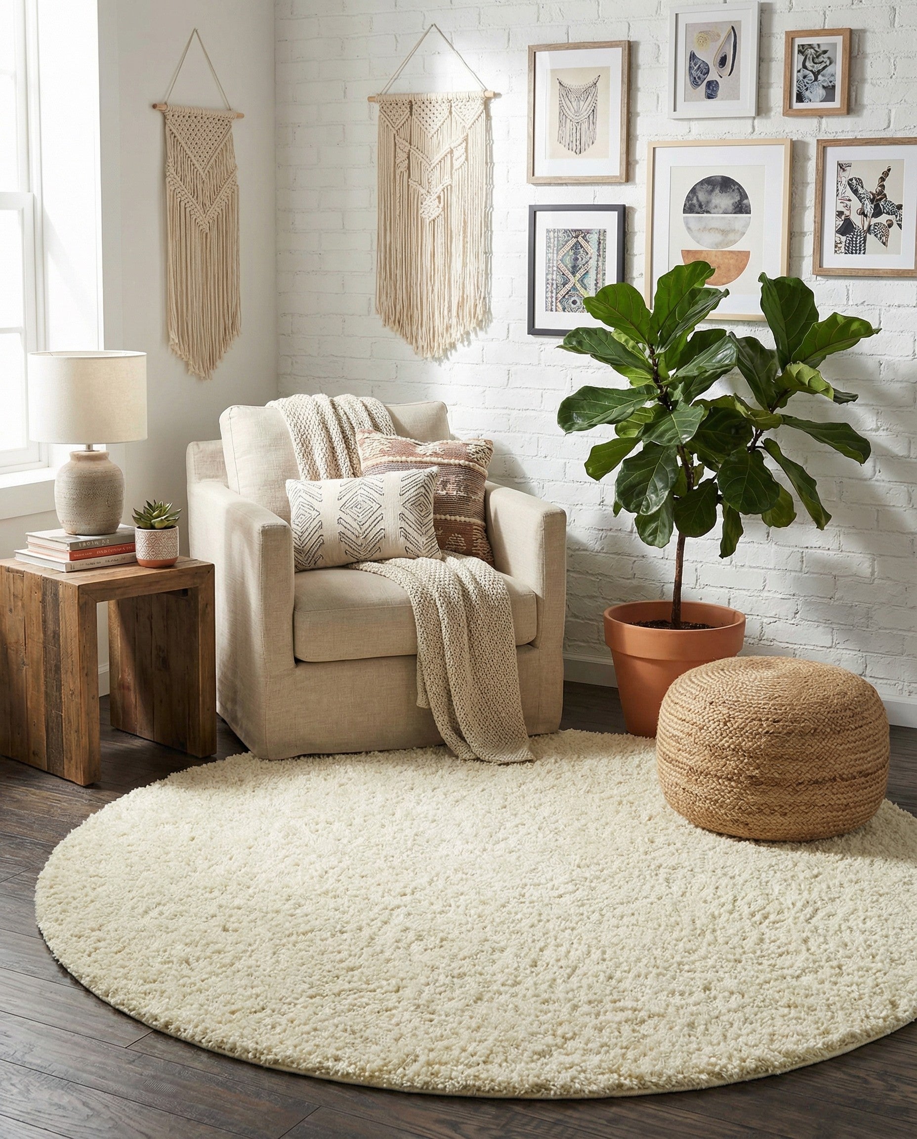  5' x 5' Everyday Shag Round Rug