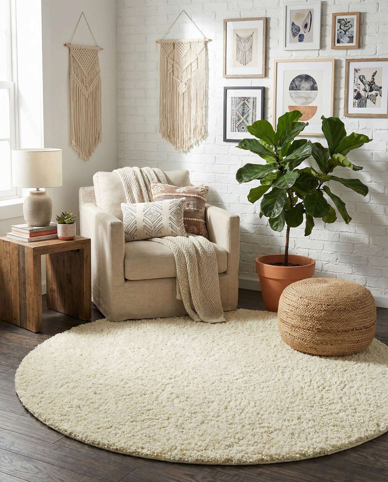 5' x 5' Everyday Shag Round Rug
