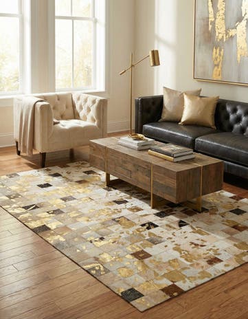 4' 11 x 7' 11 Cowhide - Patchwork Rug