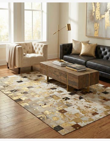4' 11 x 7' 11 Cowhide - Patchwork Rug
