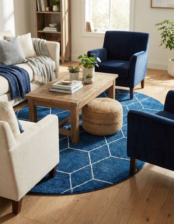 Detail image of 4' x 6' Trellis Frieze Oval Rug