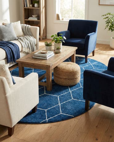  4' x 6' Lattice Frieze Oval Rug