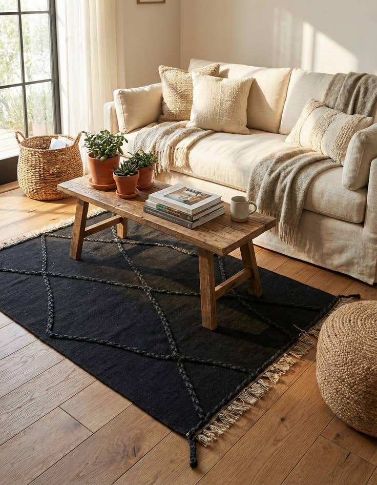 Detail image of 3' 5 x 5' 4  Hand Woven Kilim Modern Wool Rug