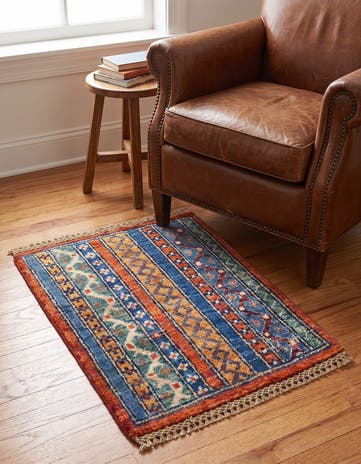 1' 4 x 2' Hand Knotted Ziegler Rug