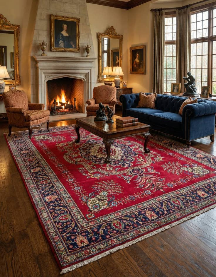 Detail image of 9' 9 x 12' 10  Hand Knotted Tabriz Persian Wool Rug