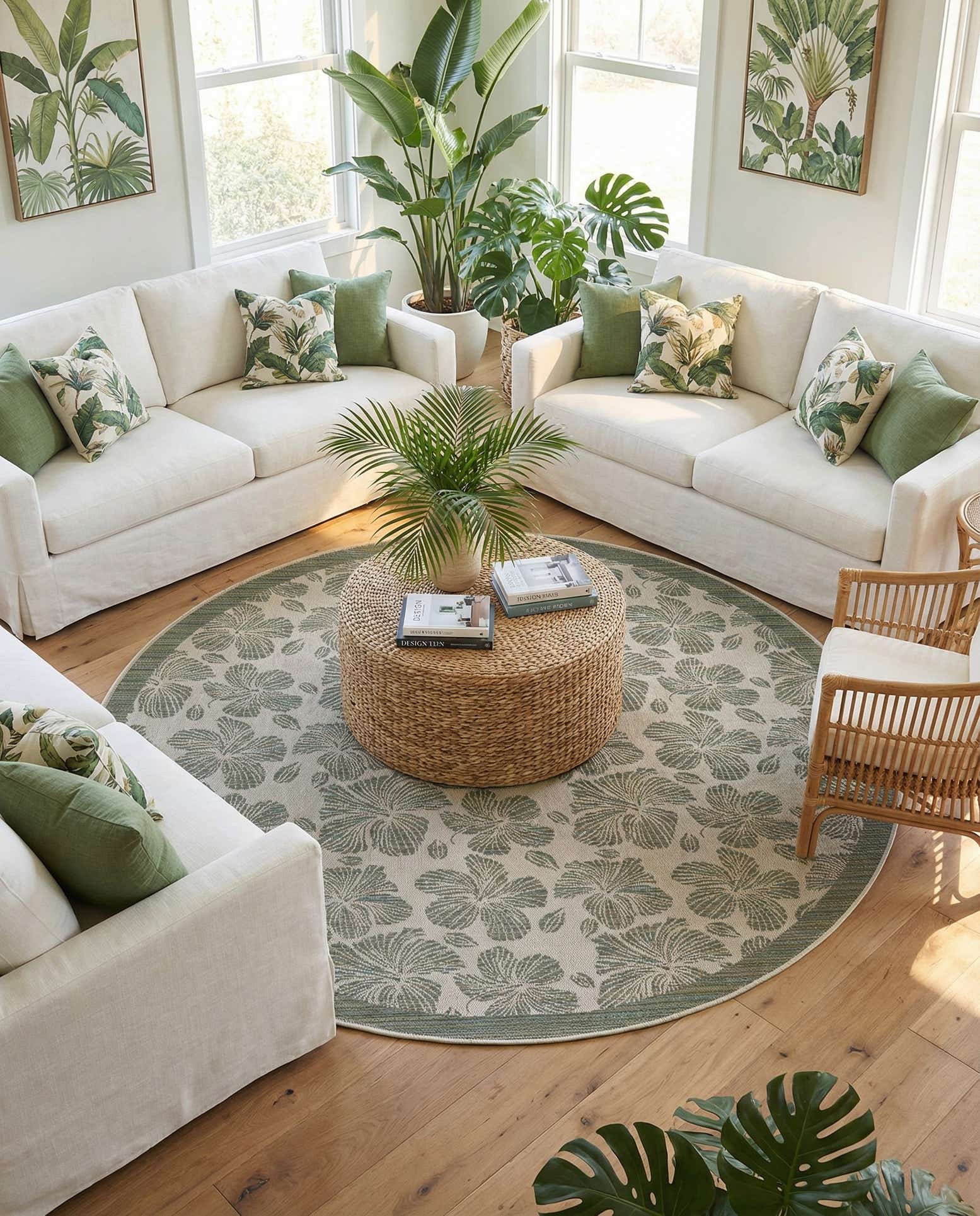10' x 10' Easy-Clean Baja Indoor / Outdoor Round Rug