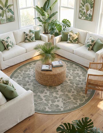 10' x 10' Easy-Clean Baja Indoor / Outdoor Round Rug