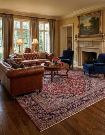 9' 7 x 12' 8 Hand Knotted Mashad Persian Wool Rug