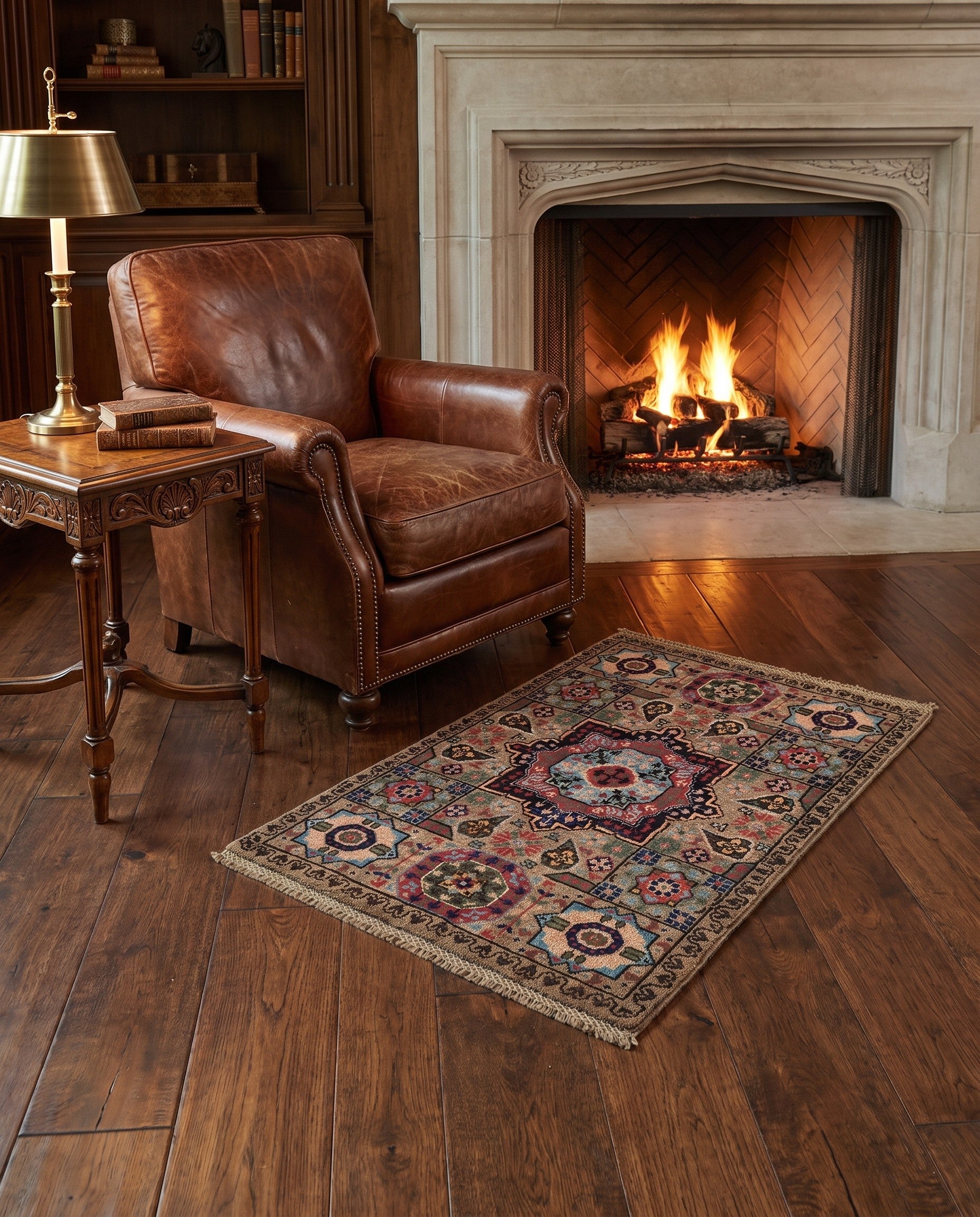 2' 2 x 3' 2 Hand Knotted Mamluk Ziegler Rug