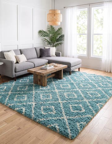 10' x 10' Lattice Shag Square Rug