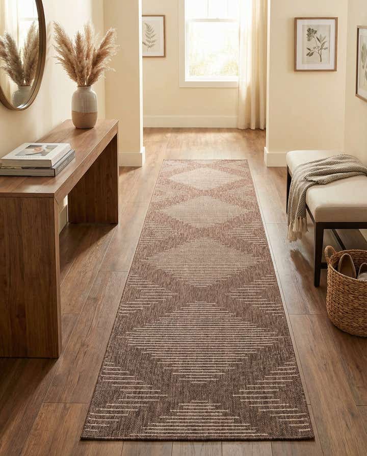 3' 3 x 14' Easy-Clean Modern Indoor / Outdoor Runner Rug