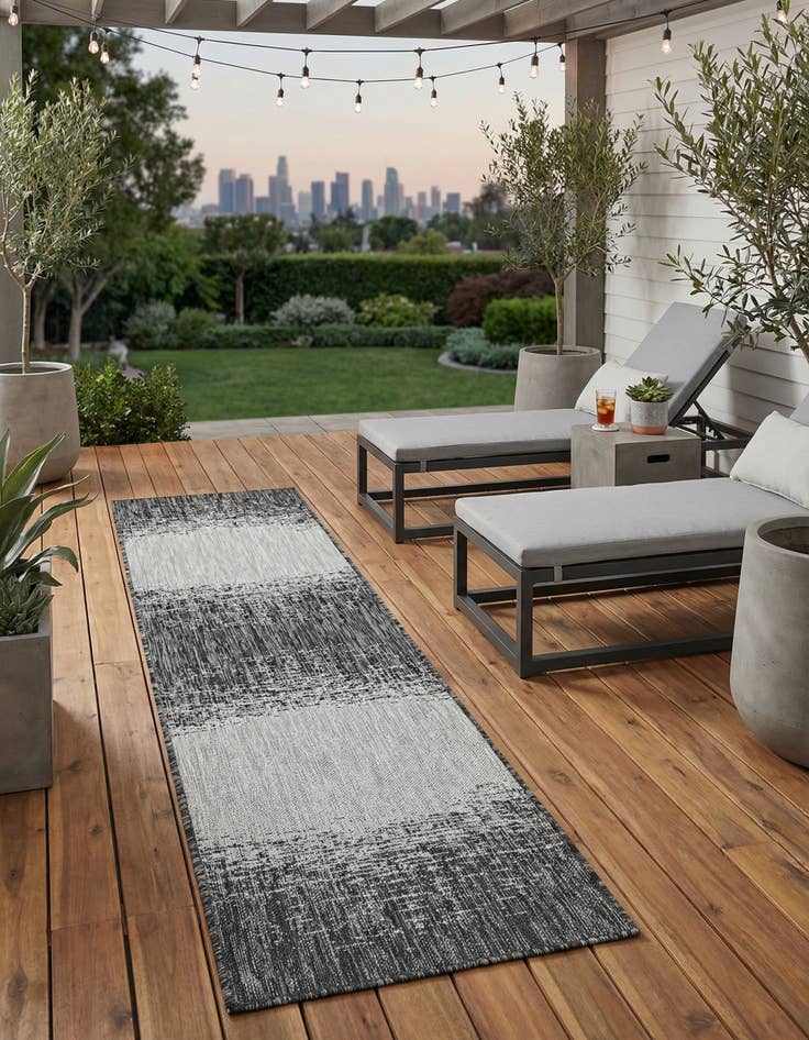 Detail image of 2' x 8'  Washable Modern Indoor / Outdoor Runner Rug