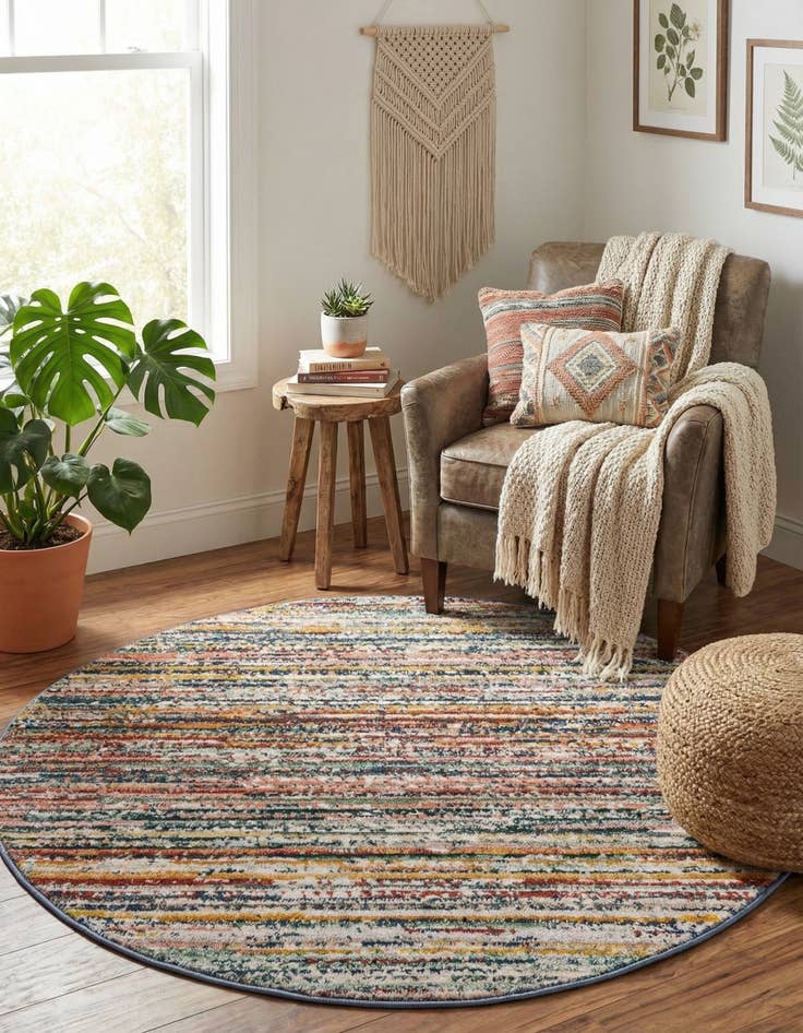 Detail image of  3' 3 x 3' 3 Gemstone Round Rug